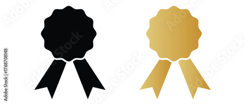 Medal and badge icon, Winning award, prize, label icon, Certified Medal icon badge.