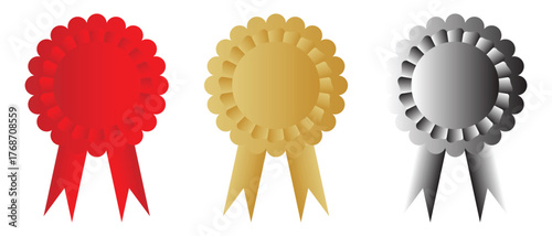 Medal and badge icon, Winning award, prize, label icon, Certified Medal icon badge.