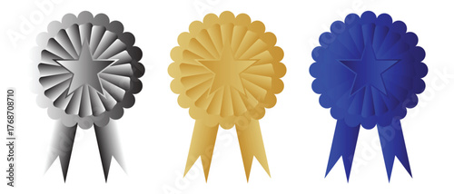 Medal and badge icon, Winning award, prize, label icon, Certified Medal icon badge.