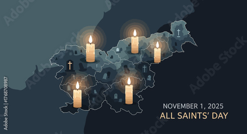 Remember loved ones this All Saints' Day with a heartfelt tribute, featuring candles and gravesites on a map of Slovenia to honor those who passed away in November 2025