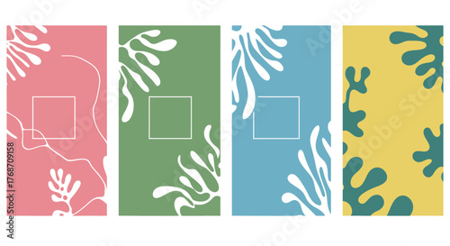 abstract matisse pattern colorful backgrounds with organic shapes perfect for social media stories promoting artistic expression and modern design trends.