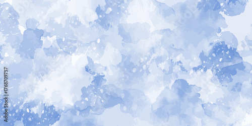 Pastel sky blue watercolor paint brush. watercolour texture for cards, Brushstrokes and splashes.	