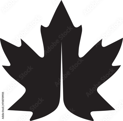 Silhouette Style Autumn Leaf Logo Design Icon, Minimal Nature Vector Emblem, Elegant Seasonal Foliage Symbol for Eco Branding, Fall Decoration, and Natural Design