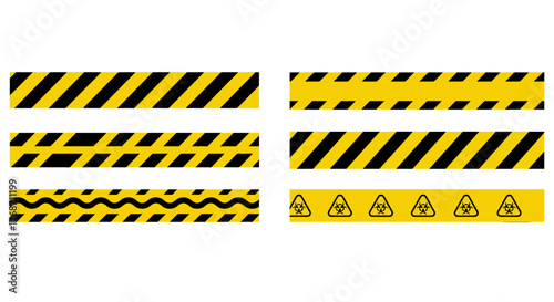 Caution tape hazard stripes for warning signs a yellow and black graphic asset for danger and safety suitable for web design and presentations.