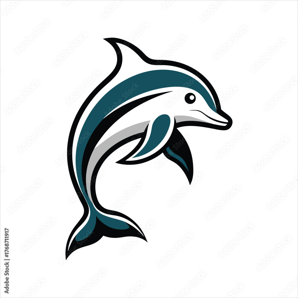 Fototapeta premium Dolphin Logo Symbol Vector Illustration Design