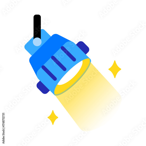 Flat style icon depicting a spotlight