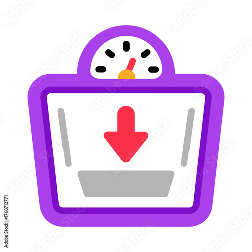 A flat style icon showing weight lose