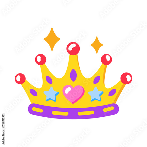 Flat style icon depicting a tiara