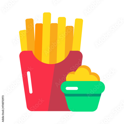 Flat style icon representing birthday snacks