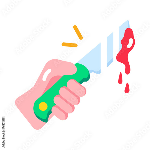 Flat style icon representing a bloody knife