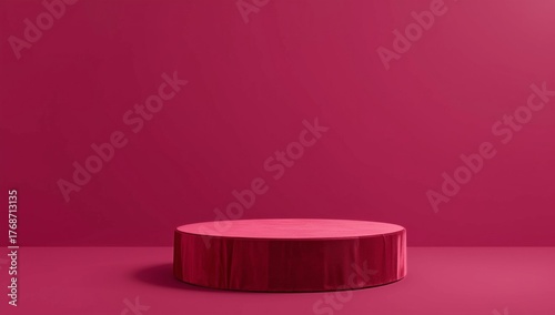 Bright Pink Podium Against a Colorful Backdrop for Product Display