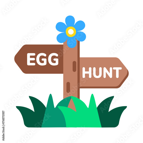 Flat style icon representing egg hunt