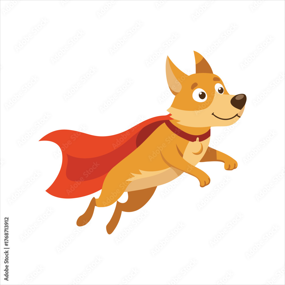Fototapeta premium Flying Dog Superhero Mascot Vector Artwork