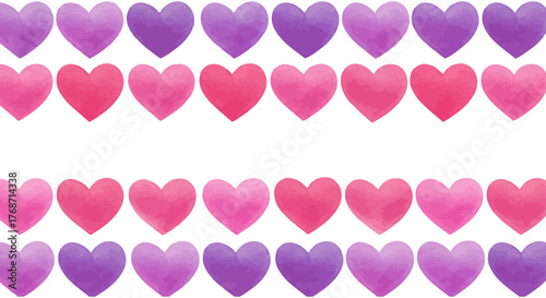 heart pattern background decorative love heart row design in purple pink and red shades perfect for valentines day showcasing romance and affection