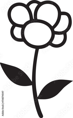 please  give me a seo based title for silhouette style vector acacia flower logo design icon minimum 20 words for adobe stock  