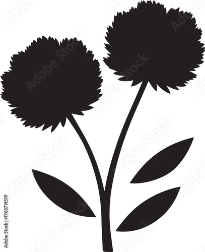 please  give me a seo based title for silhouette style vector acacia flower logo design icon minimum 20 words for adobe stock  