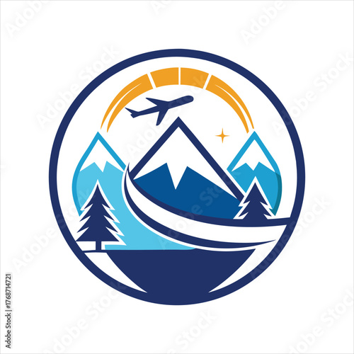 Globe and Airplane Travel Logo Vector Design