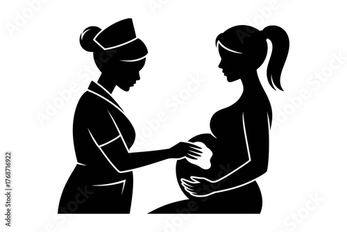 Pregnancy care prenatal checkup vector illustration