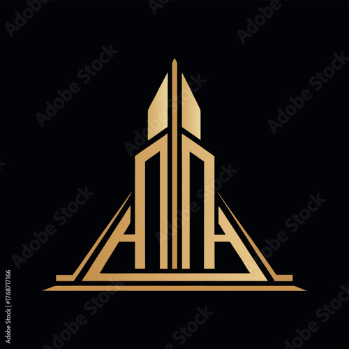 letter initials skyscraper logo vector