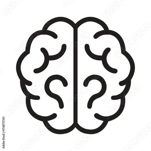 Simple outline of a human brain showing lobes and central sulcus for medical and science concepts