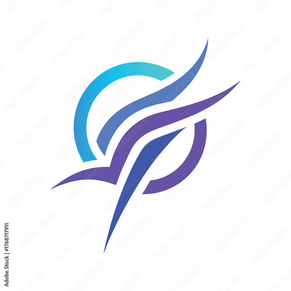 Obraz premium futuristic neural abstract logo vector