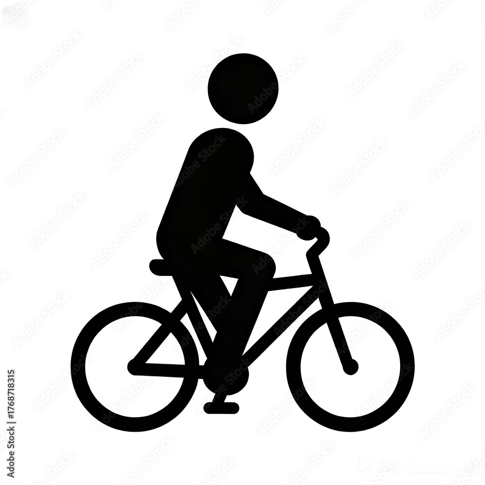 Obraz premium cyclist silhouette vector, ai image 