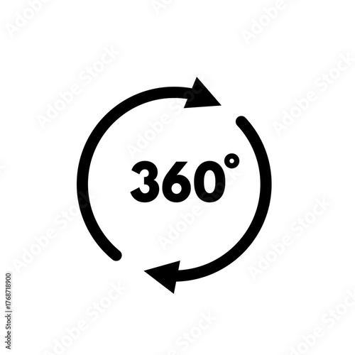 360 degrees panoramic view rotation-  vector icon