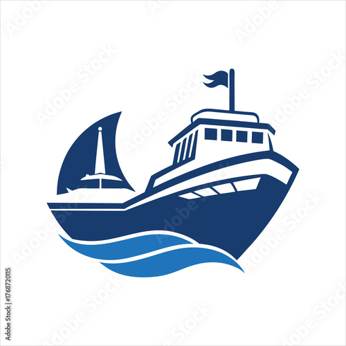 Ship and Boat Detailing Concept Logo Vector Design