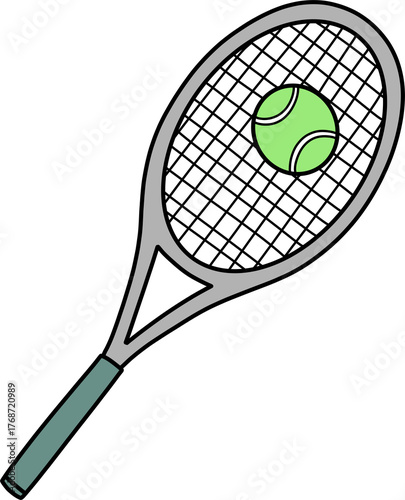 tennis racket and ball illustration