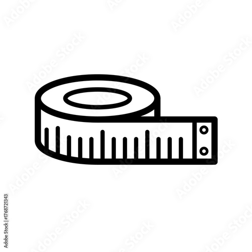 Flexible tape measure -  vector icon