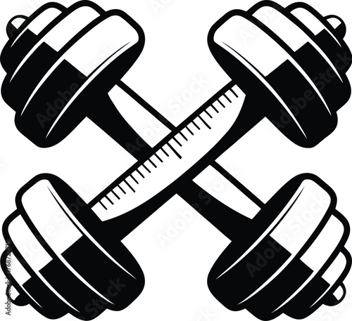Fitness dumbbells workout gym strength training vector