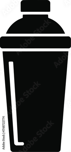 Cocktail shaker illustration black and white vector