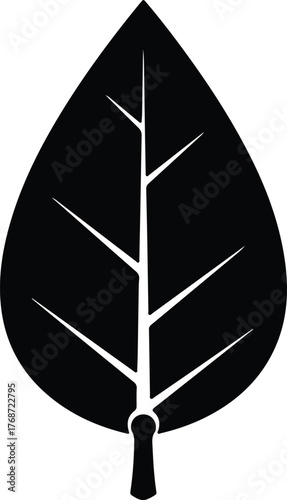Silhouette Leaf illustration depicts a stylized organic element vector illustration