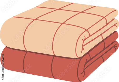 Cozy Stack of Folded Quilts or Blankets