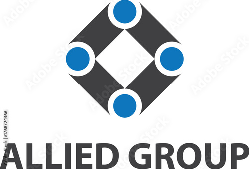 Allied group square logo design