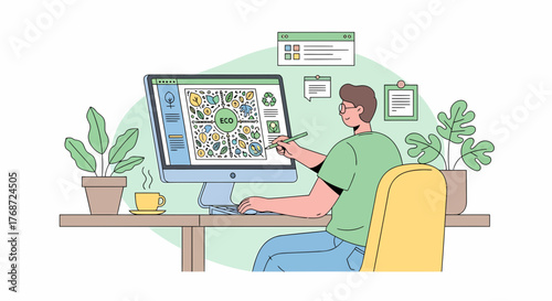 Eco Conscious Designer Creates Green Project At His Desk