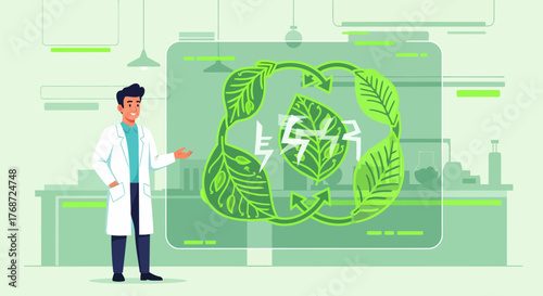 Sustainable Energy Research Scientist Explains Renewable Power Concept