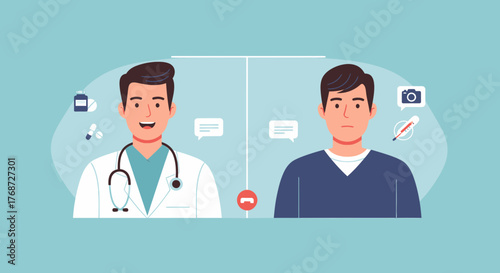 Virtual Healthcare Consultation Between Doctor And Patient Online