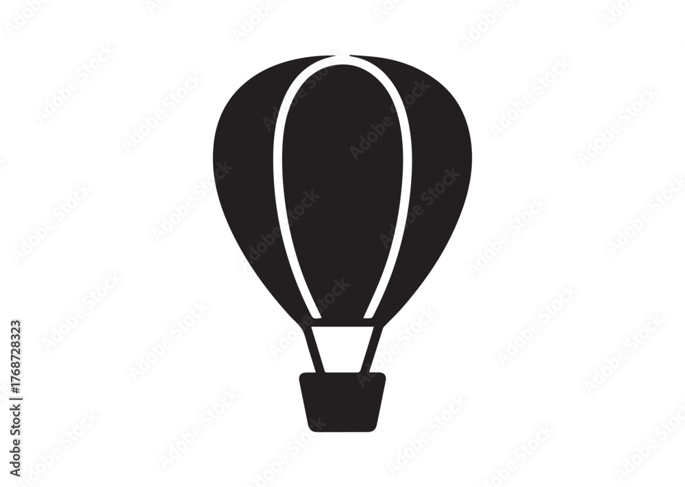 Obraz premium Hot air balloon icon, Hot air balloon Black vector