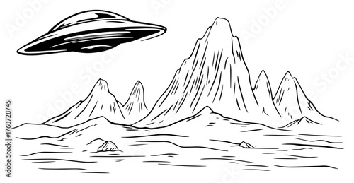 Luxury yacht cruising – minimalist line art seascape vector illustration