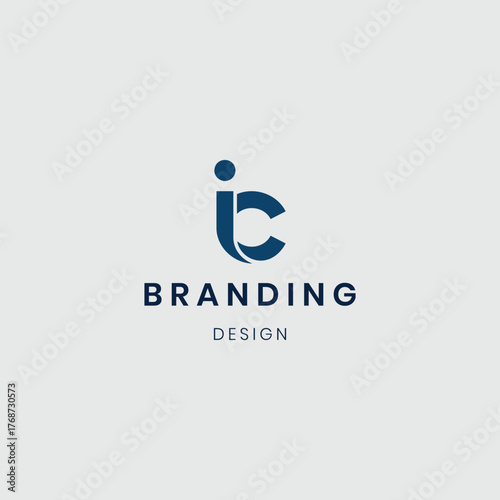 Abstract letter ic logo design initial template