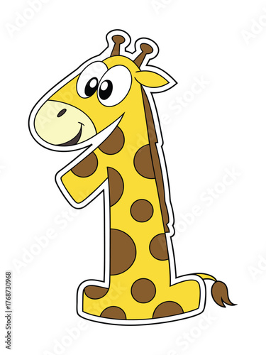 Cartoon Number Sticker Design With Blended Colorful Fun Style