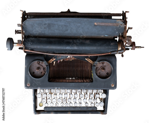 Isolated Vintage Manual Typewriter From Above