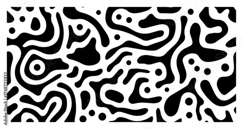 Organic blob maze pattern – flowing abstract shapes seamless vector background texture