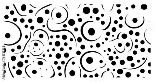 Bubble dot swirl pattern – playful abstract circles and spots seamless vector background texture