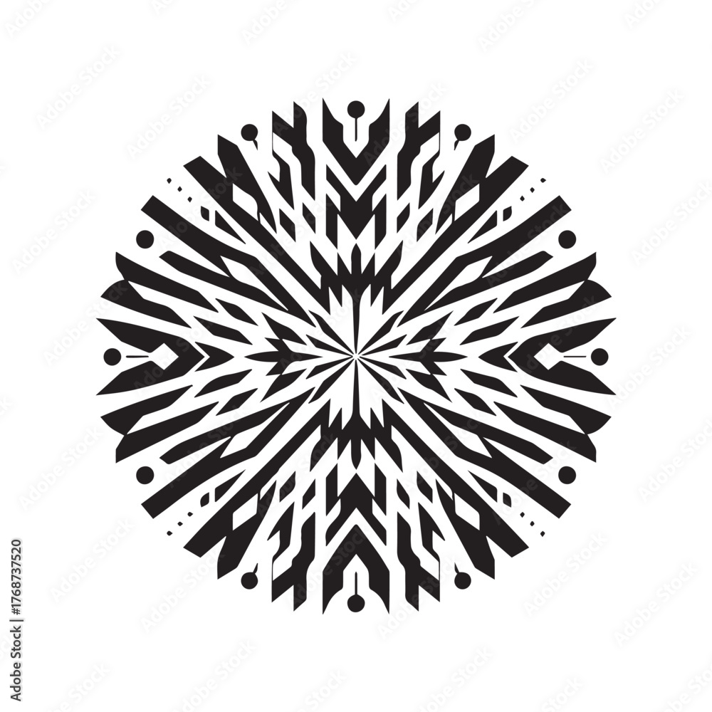 Obraz premium Black and White Abstract Geometric Fireworks Pattern Vector
