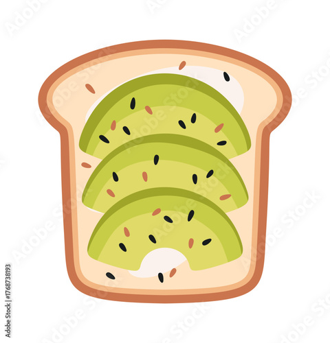 Breakfast toast with avocado slice