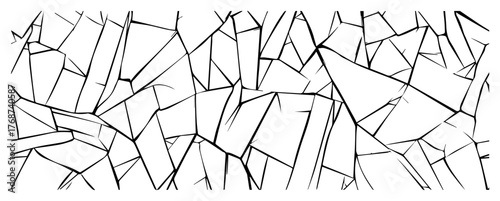 Abstract shard stripe border, shattered glass divider line, minimalist geometric fragments