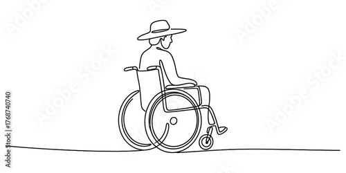 Continuous one line drawing capturing a dynamic golf swing action in stylized art vector