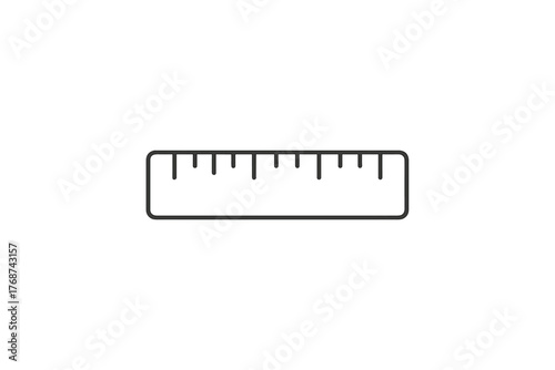 Minimalist straight ruler design with metric measurements on a white background